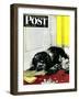 "Butch Chews the Mail," Saturday Evening Post Cover, March 13, 1948-Albert Staehle-Framed Premium Giclee Print