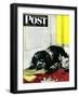 "Butch Chews the Mail," Saturday Evening Post Cover, March 13, 1948-Albert Staehle-Framed Premium Giclee Print