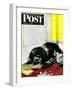 "Butch Chews the Mail," Saturday Evening Post Cover, March 13, 1948-Albert Staehle-Framed Premium Giclee Print