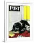 "Butch Chews the Mail," Saturday Evening Post Cover, March 13, 1948-Albert Staehle-Framed Giclee Print