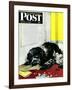 "Butch Chews the Mail," Saturday Evening Post Cover, March 13, 1948-Albert Staehle-Framed Giclee Print