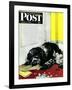 "Butch Chews the Mail," Saturday Evening Post Cover, March 13, 1948-Albert Staehle-Framed Giclee Print