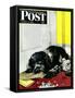 "Butch Chews the Mail," Saturday Evening Post Cover, March 13, 1948-Albert Staehle-Framed Stretched Canvas