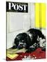 "Butch Chews the Mail," Saturday Evening Post Cover, March 13, 1948-Albert Staehle-Stretched Canvas