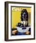 "Butch Gets a Bath," Saturday Evening Post Cover, May 11, 1946-Albert Staehle-Framed Premium Giclee Print