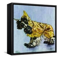 "Butch in Raingear," April 2, 1949-Albert Staehle-Framed Stretched Canvas
