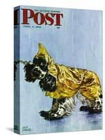 "Butch in Raingear," Saturday Evening Post Cover, April 2, 1949-Albert Staehle-Stretched Canvas