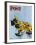 "Butch in Raingear," Saturday Evening Post Cover, April 2, 1949-Albert Staehle-Framed Giclee Print