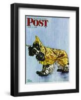 "Butch in Raingear," Saturday Evening Post Cover, April 2, 1949-Albert Staehle-Framed Premium Giclee Print