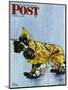 "Butch in Raingear," Saturday Evening Post Cover, April 2, 1949-Albert Staehle-Mounted Premium Giclee Print