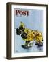 "Butch in Raingear," Saturday Evening Post Cover, April 2, 1949-Albert Staehle-Framed Giclee Print