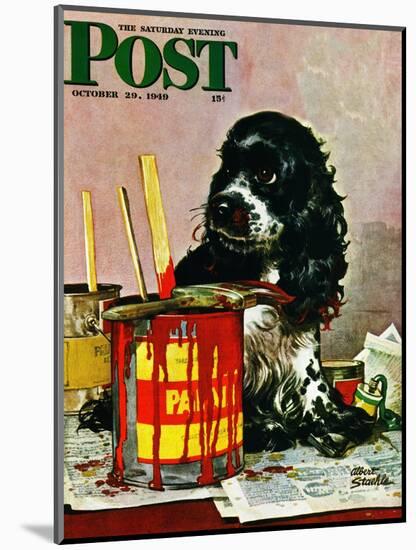 "Butch & Paint Cans," Saturday Evening Post Cover, October 29, 1949-Albert Staehle-Mounted Giclee Print