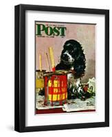 "Butch & Paint Cans," Saturday Evening Post Cover, October 29, 1949-Albert Staehle-Framed Premium Giclee Print