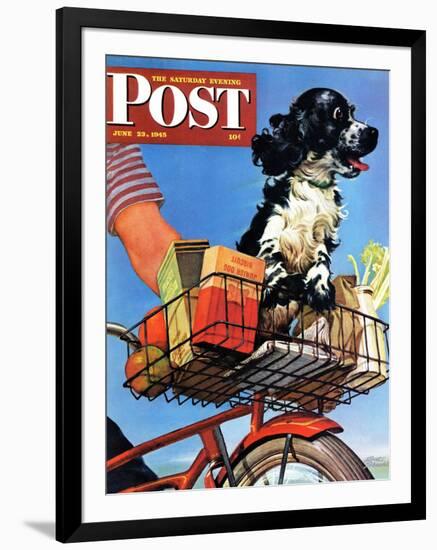 "Butch's Bike Ride," Saturday Evening Post Cover, June 23, 1945-Albert Staehle-Framed Premium Giclee Print