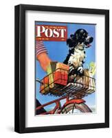 "Butch's Bike Ride," Saturday Evening Post Cover, June 23, 1945-Albert Staehle-Framed Premium Giclee Print