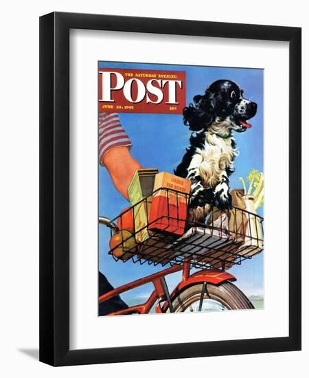 "Butch's Bike Ride," Saturday Evening Post Cover, June 23, 1945-Albert Staehle-Framed Premium Giclee Print