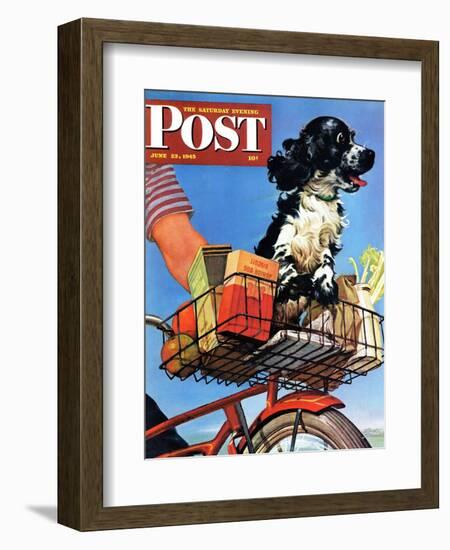 "Butch's Bike Ride," Saturday Evening Post Cover, June 23, 1945-Albert Staehle-Framed Giclee Print