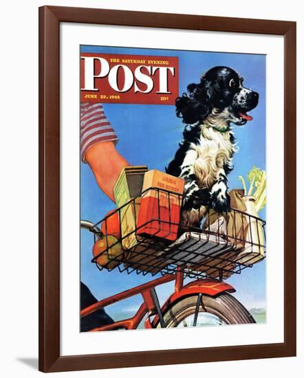 "Butch's Bike Ride," Saturday Evening Post Cover, June 23, 1945-Albert Staehle-Framed Giclee Print