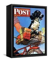 "Butch's Bike Ride," Saturday Evening Post Cover, June 23, 1945-Albert Staehle-Framed Stretched Canvas