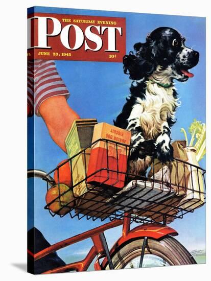 "Butch's Bike Ride," Saturday Evening Post Cover, June 23, 1945-Albert Staehle-Stretched Canvas