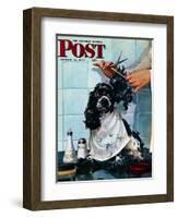 "Butch's Haircut," Saturday Evening Post Cover, January 31, 1948-Albert Staehle-Framed Giclee Print