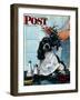 "Butch's Haircut," Saturday Evening Post Cover, January 31, 1948-Albert Staehle-Framed Giclee Print