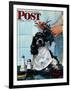 "Butch's Haircut," Saturday Evening Post Cover, January 31, 1948-Albert Staehle-Framed Giclee Print