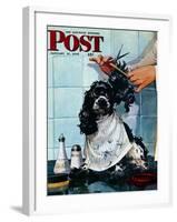 "Butch's Haircut," Saturday Evening Post Cover, January 31, 1948-Albert Staehle-Framed Giclee Print