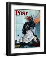 "Butch's Haircut," Saturday Evening Post Cover, January 31, 1948-Albert Staehle-Framed Premium Giclee Print