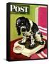 "Butch Weighs In," Saturday Evening Post Cover, September 1, 1945-Albert Staehle-Framed Stretched Canvas