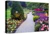 Butchart Gardens in Full Bloom, Victoria, British Columbia, Canada-Terry Eggers-Stretched Canvas