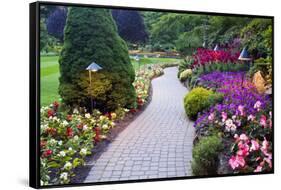 Butchart Gardens in Full Bloom, Victoria, British Columbia, Canada-Terry Eggers-Framed Stretched Canvas