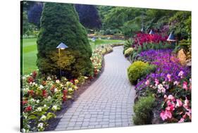 Butchart Gardens in Full Bloom, Victoria, British Columbia, Canada-Terry Eggers-Stretched Canvas