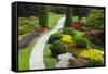 Butchart Gardens in Full Bloom, Victoria, British Columbia, Canada-Terry Eggers-Framed Stretched Canvas