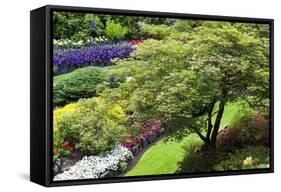 Butchart Gardens in Full Bloom, Victoria, British Columbia, Canada-Terry Eggers-Framed Stretched Canvas