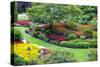 Butchart Gardens in Full Bloom, Victoria, British Columbia, Canada-Terry Eggers-Stretched Canvas