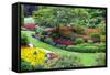 Butchart Gardens in Full Bloom, Victoria, British Columbia, Canada-Terry Eggers-Framed Stretched Canvas