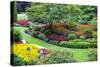 Butchart Gardens in Full Bloom, Victoria, British Columbia, Canada-Terry Eggers-Stretched Canvas