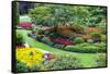 Butchart Gardens in Full Bloom, Victoria, British Columbia, Canada-Terry Eggers-Framed Stretched Canvas