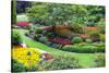 Butchart Gardens in Full Bloom, Victoria, British Columbia, Canada-Terry Eggers-Stretched Canvas