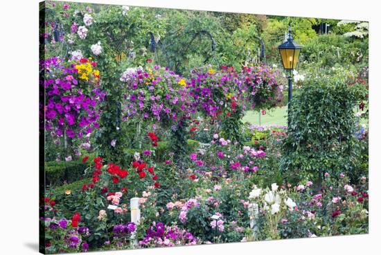 Butchart Gardens in Full Bloom, Victoria, British Columbia, Canada-Terry Eggers-Stretched Canvas