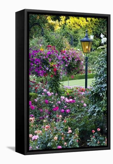 Butchart Gardens in Full Bloom, Victoria, British Columbia, Canada-Terry Eggers-Framed Stretched Canvas