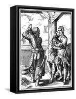 Butcher, 16th Century-Jost Amman-Framed Stretched Canvas