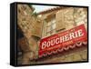 Butcher's Shop Sign, St. Agnes, Cote d'Azur, Provence, France, Europe-John Miller-Framed Stretched Canvas