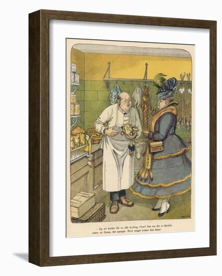 Butcher Serves Customer-Rasmus Christiansen-Framed Art Print