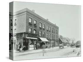 Butchers and Other Shops on the Tower Bridge Road, Bermondsey, London, 1900-null-Stretched Canvas