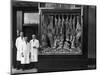 Butchers Standing Next to their Shop Window Display, South Yorkshire, 1955-Michael Walters-Mounted Photographic Print