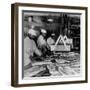 Butchers Trimming Pork Bellies for Bacon at Swift Meat Packing Packington Plant-Margaret Bourke-White-Framed Photographic Print