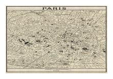 Paris Map-Butler-Laminated Giclee Print