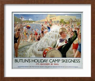 Butlins Skegness Holiday Camp Seaside Vintage British Railway Poster Photo
